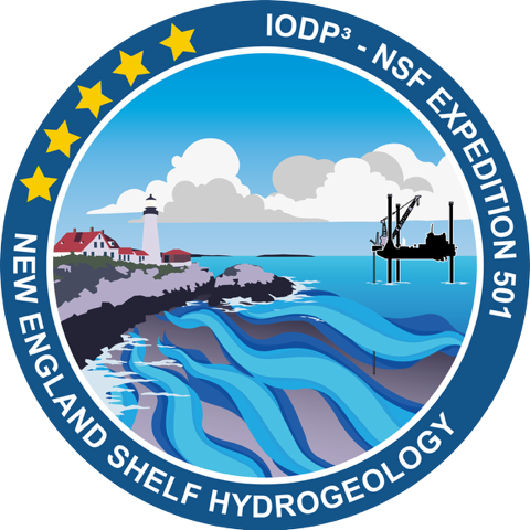Logo for the IODP3 - NSF Expedition, New England Shelf Hydrogeology